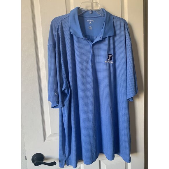 Antigua Rattlers Light Blue Polo Shirt XXL Mens Short Sleeve Golf Collared Shirt - Picture 1 of 5